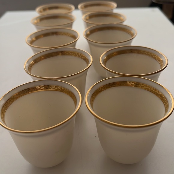 Lenox #88 Bell Shape Demitasse Liners- Set of 10. Cream with Gold Trim - Picture 12 of 12